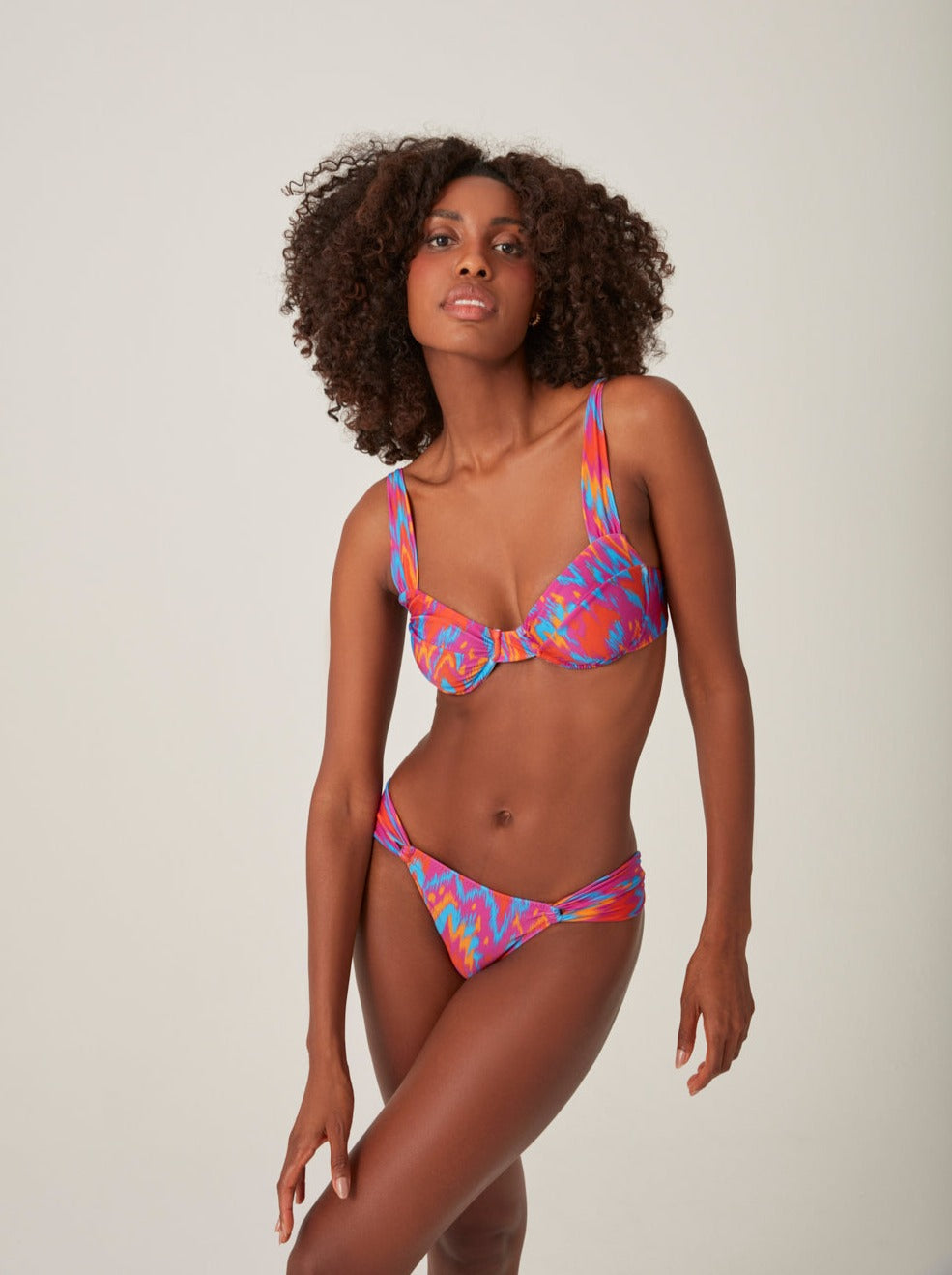Trend Ripple and Hype Beachwear Multicoloured Ikat bikini set