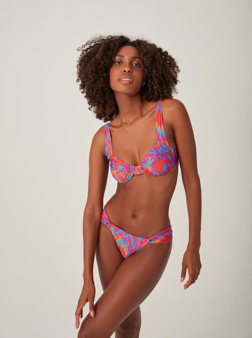 Trend Ripple and Hype Beachwear Multicoloured Ikat bikini set