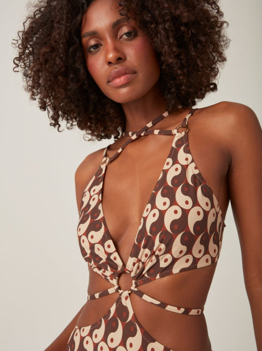 Trend Ripple and Hype Beachwear _unique Cut Out swimsuit Yin Yang