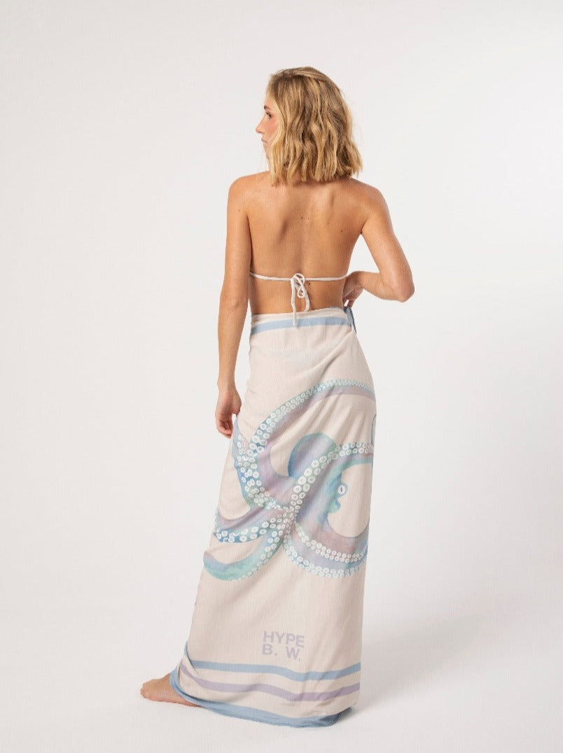 Trend Ripple_Hype Beachwear_Multi-Styling Beach Sarong iwith octopus print