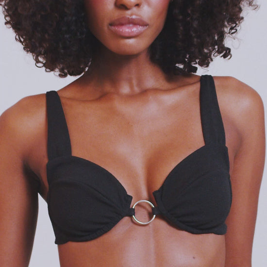 Trend Ripple- Hype Beachwear Black Underwire bikini top