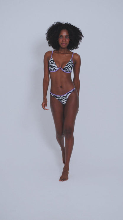 Trend Ripple bather, push up and high rise animal print bikini set