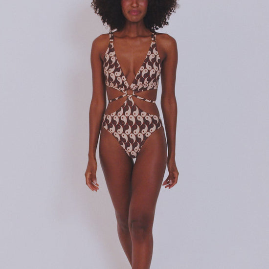 Trend Ripple and Hype Beachwear Cut Out swimsuit Yin Yang