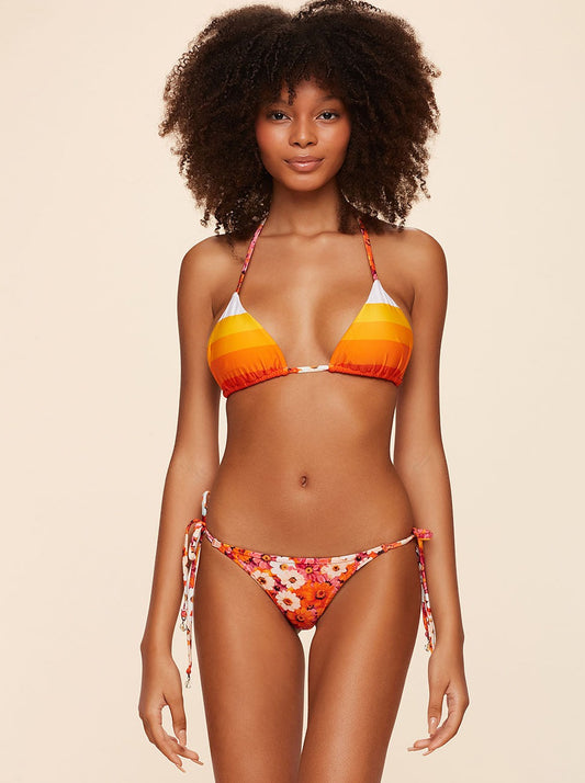 Trend Ripple Swimwear - Agua Doce Praia Halter Bikini Top Flower Print