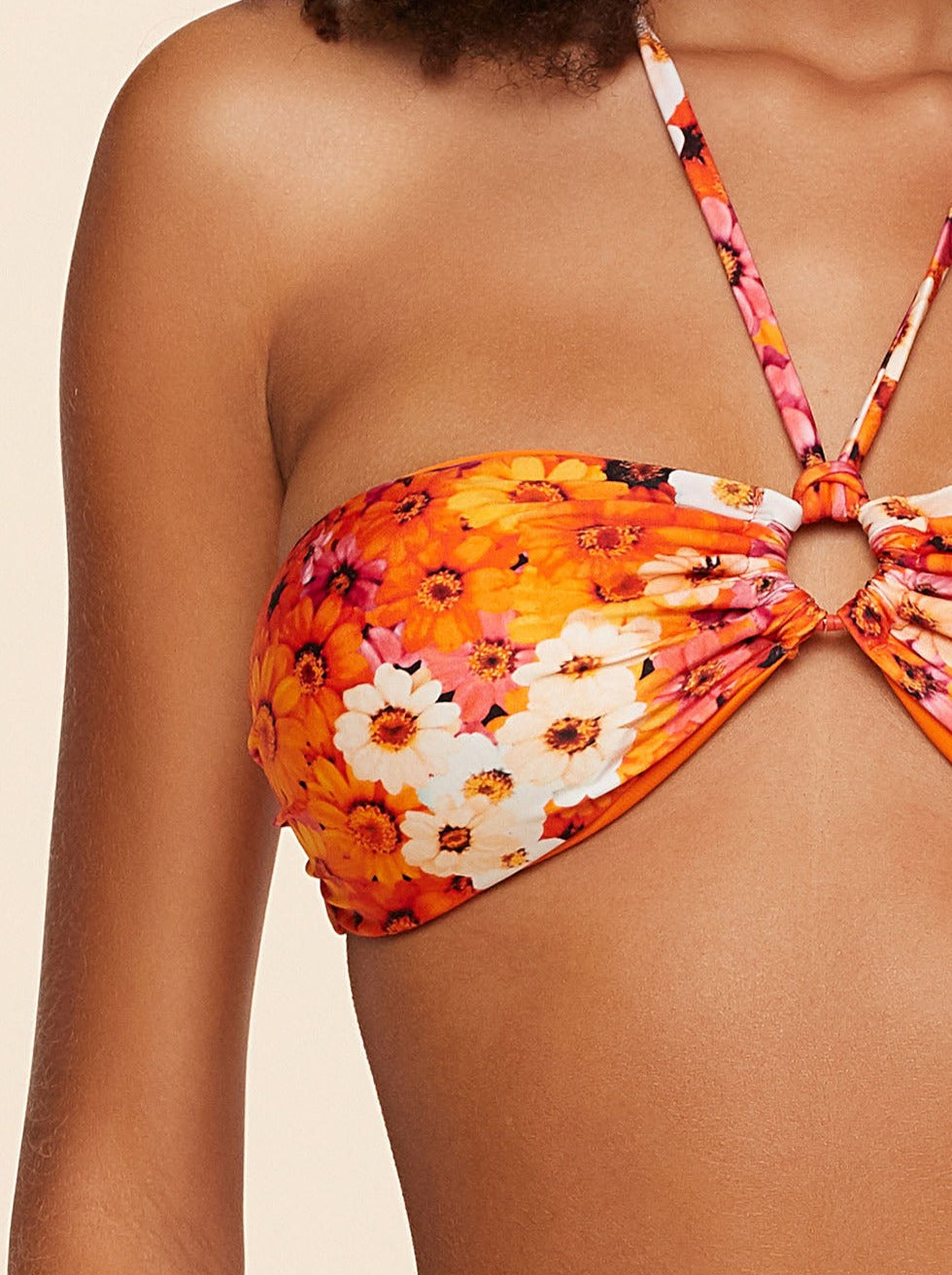 Trend Ripple swimwear -Agua Doce Praia Bandeau Bikini Top Flower