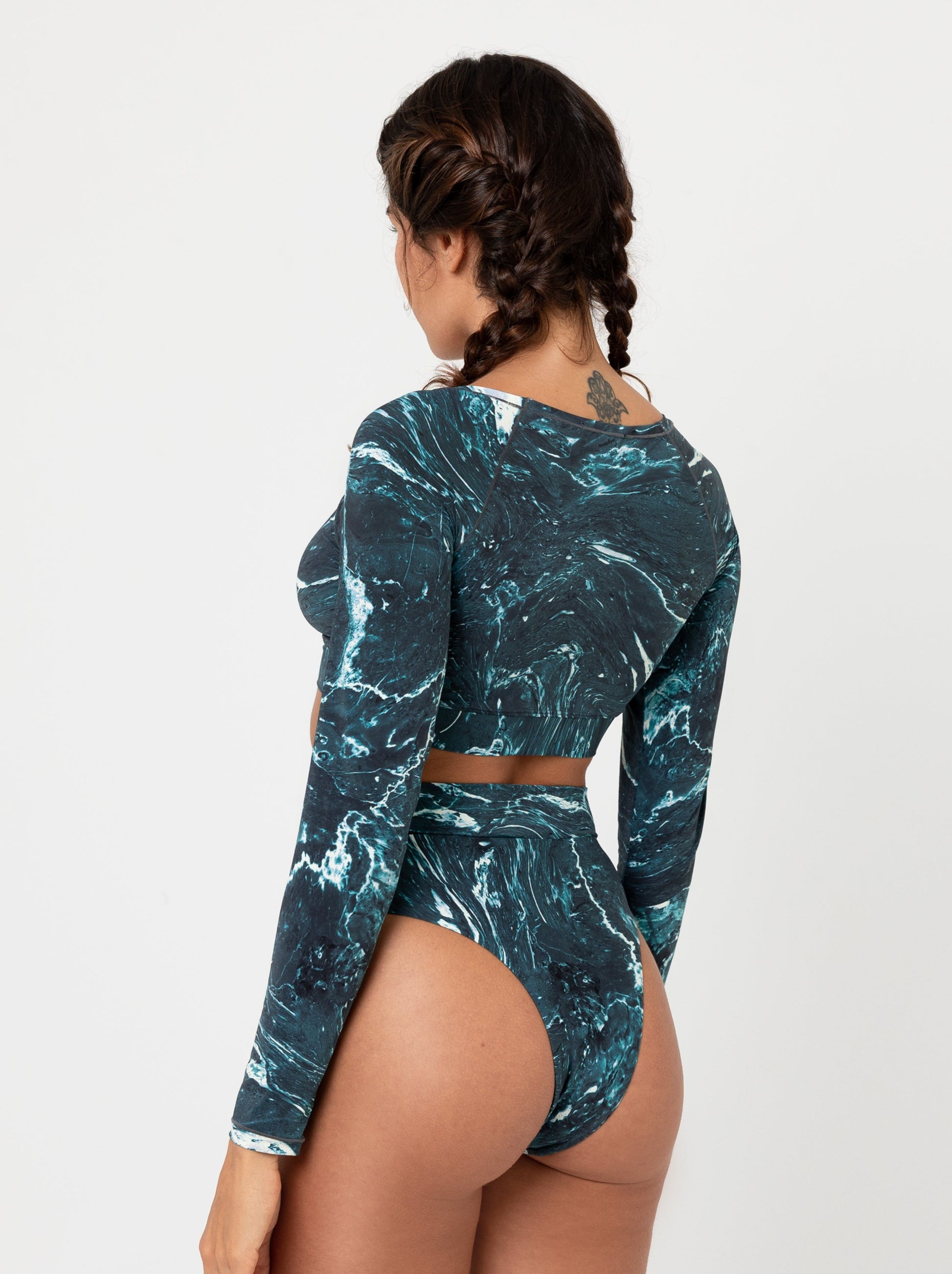TREND RIPPLE Levh swimwear -Best Selling sustainable Long Sleeve Crop Top with UV protection