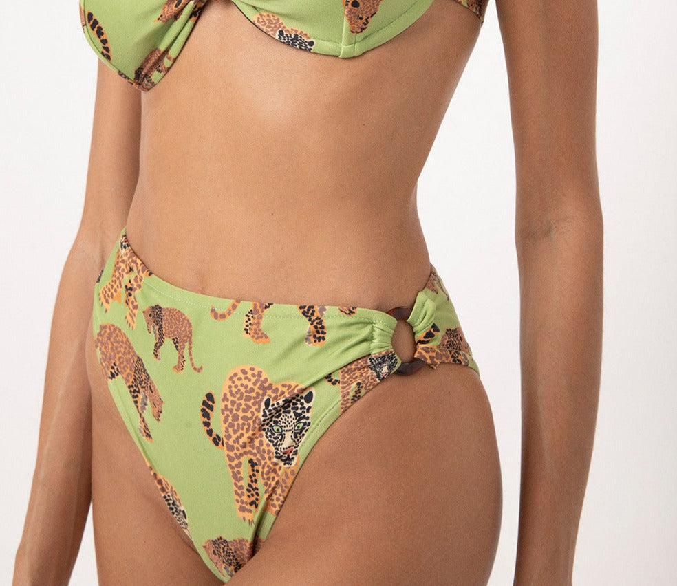 Trend Ripple Hype swimwear - High Waisted Bikini Bottom Zoe Green Once