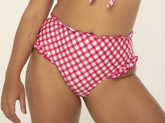 TREND RIPPLE - Hype Beachwear High Waisted Bikini Bottom Mia Vichy Curves